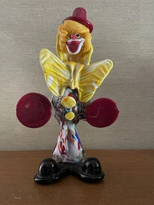 Murano Clown Kunstglas groß Top Zustand Folienetikett 10"1/2" - Bild 1 von 8