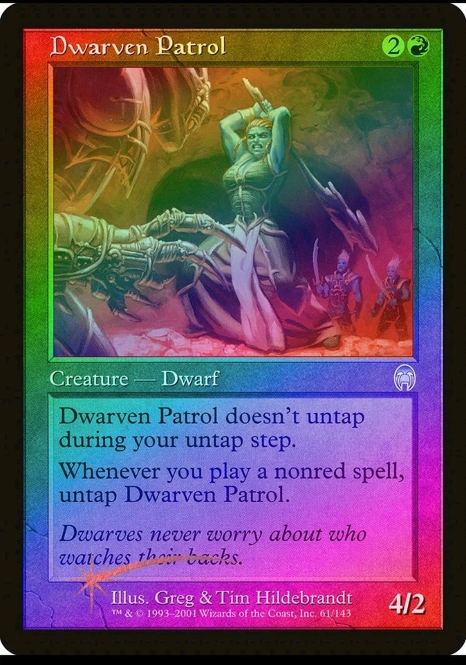 Magic the Gathering DWARVEN PATROL #61/143 Apocalypse 2001 Unco. Foil Red  NM - Image 1 of 1