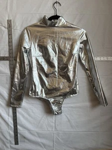 Abafip Damen Metallic Langarm Body/Trikot, Tanzkleidung - Neu mit Etikett - Small - Bild 1 von 7