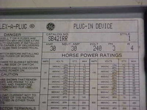 * GE General Electric Bus Plug SB421R 30A 4W 240V PS-23 - Picture 1 of 5