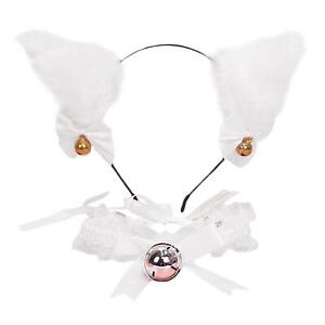Cute Cat Ear Headband Necklace Lolita Cosplay Ornaments Hair Hoop Headdress