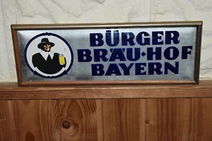 Altes Brauereischild/Imoglasschild 50er Jahre,Bürgerbräu Hof,Bayern,Reklame,Orig - Bild 1 von 2