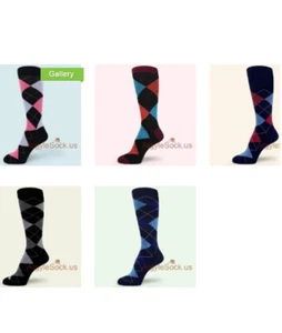 principalmente NEGRO Argyle Hombres Groomsmen's Prom Dress Calcetines-no-marca, ENVÍO GRATIS - Imagen 1 de 11