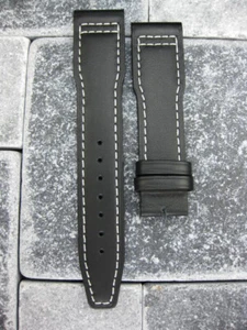 Nueva correa de cuero de becerro de 20 mm correa de reloj negra IWC Pilot Spitfire Top Gun blanca C - Imagen 1 de 5