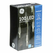 GE 0351641 Indoor/Outdoor Constant Stay Bright Icicle String Lights - 100 Count