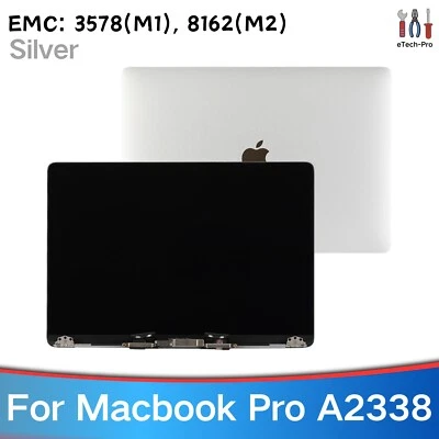 OEM LCD Display For Macbook Pro A2338 M1/M2 EMC 3578 8162 Screen Silver Assembly - Image 1 of 4