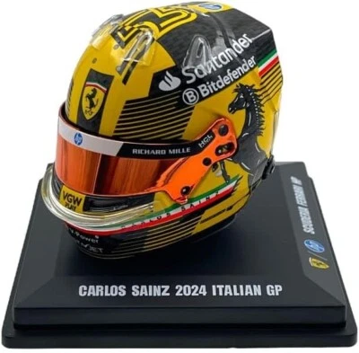 Looksmart Ferrari F1 Carlos Sainz 2024 Italian Grand Prix 1/5 Scale Helmet Black - Image 1 of 4