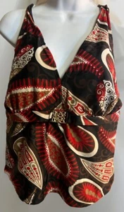 FADED GLORY Swimsuit Geometric Print Halter Top Sz 2X 18/20 - Picture 1 of 8