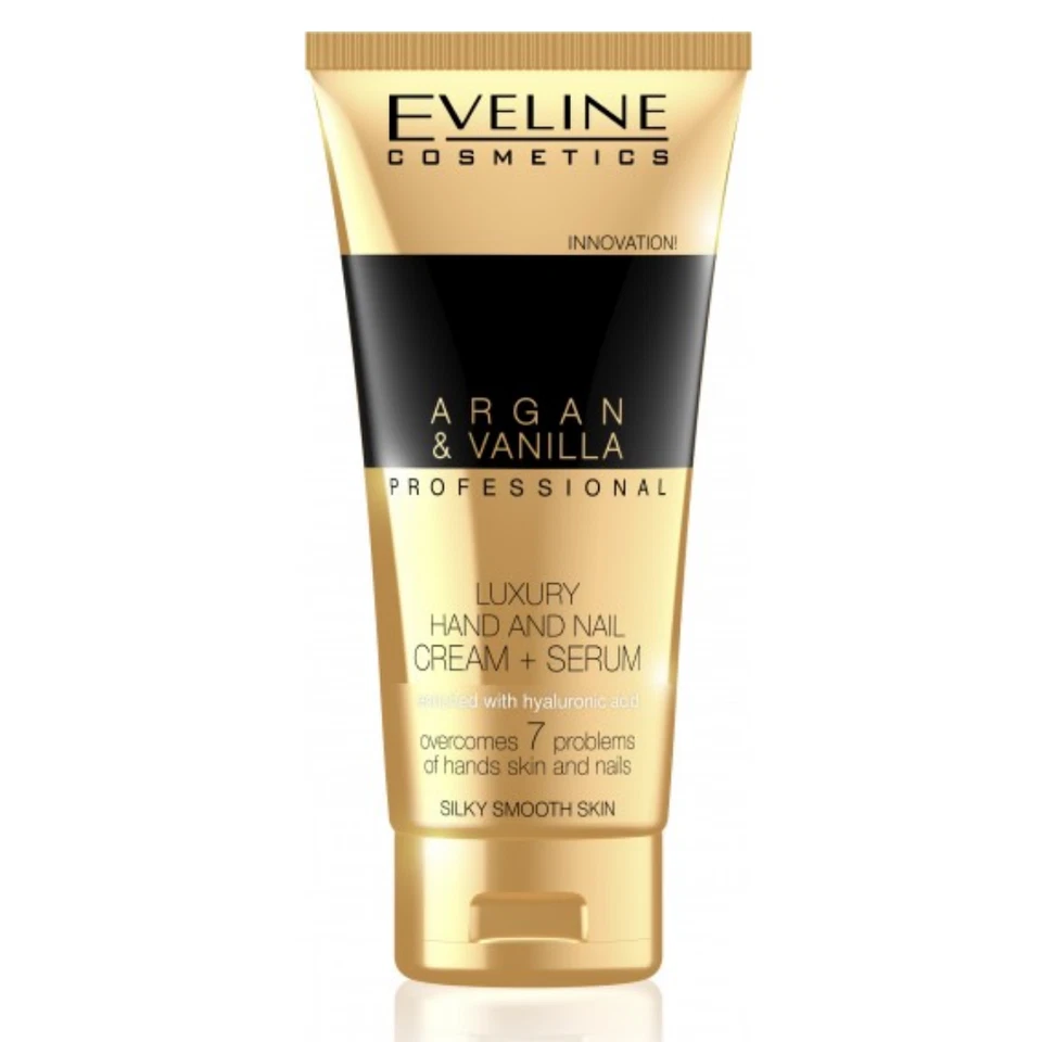 2x Eveline Argan and Vanilla Hand Nail Cream Professional Luxury Serum 100ml ...