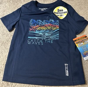 NWT Kids ZeroZposur Ocean UPF 50+ Short Sleeve Sun Top Size Medium 5/6 - Picture 1 of 9