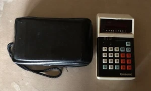 calculator calculatrice UNISONIC ancienne vintage collection + housse - Photo 1/8