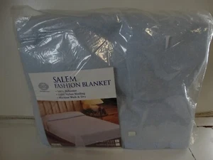 NEW* Vintage Salem Fashion Blanket Blue Twin / Full Size 72x90-inch USA - Picture 1 of 4