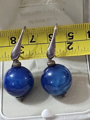 Orecchini In Argento 925 Con Pietra Blu - Immagine 1 di 4