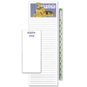 Airedale Terrier To Do List Magnetic Shopping Pad Notepad & Pencil Gift Set - Picture 1 of 1