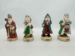 Set Of 4, RUSS 4" Porcelain Santa Through the Ages Figurines - Picture 1 of 16
