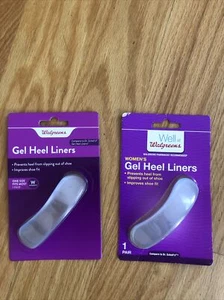 2 Pairs  Women's Gel Heel Clear Liners Walgreens One Size Fits All - Picture 1 of 2