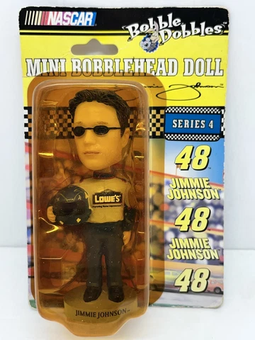 Jimmie Johnson #48 NASCAR Lowes Mini Bobble Head 4”Tall By Bobble Dobbles New Cover