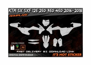 KTM SX SXF 125 250 350 450 2016-2018 template vector 1/1 real scale EPS-PDF-CDR - Picture 1 of 2