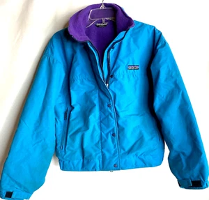 Vintage Patagonia Purple Fleece Lined Blue Winter Ski Jacket Kids Unisex 9/10 - Picture 1 of 8