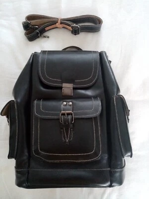 Schwarzer Rucksack aus echtem Leder – brandneu (ca. 36x30x15) - Bild 1 von 4