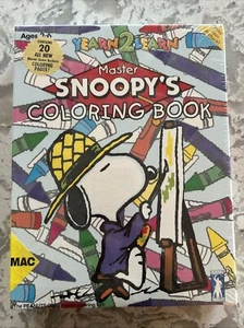 Sealed Yearn 2 Learn Snoopy's Coloring Book cd rom Vintage For MAC, Box Not Mint - Photo 1/2