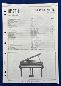 Original Roland Digital Piano Service Manual / HP-7700 - Picture 1 of 1