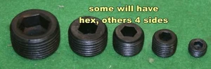 1/8" 1/4" 3/8" 1/2" 3/4" NPT STEEL ALLEN HEAD OR SQUARE HEAD PLUG mqt - Picture 1 of 1