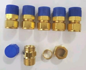 6 New Parker Brass 3/4" CPI Tube x 3/4" Male NPT Connector Adapter, 12-12 FBZ-B - Picture 1 of 2