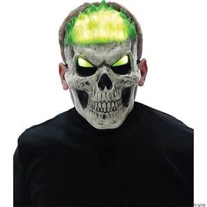 Light-Up Green Inferno Skull Mask - Morris Costumes - Picture 1 of 1