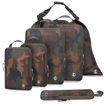 Compression Travel Packing Cubes, Luggage Organizers, Camouflage, 7 Pieces - Image 1 of 4