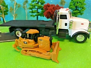 Peterbilt Model 367 & CAT D7E Track-Type Tractor, ERTL & NORSCOT, 1/64 Scale - Picture 1 of 2