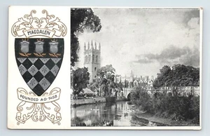 c.1910 Oxford University Heraldic Series Postcard Magdalen College Coat of Arms - Picture 1 of 2