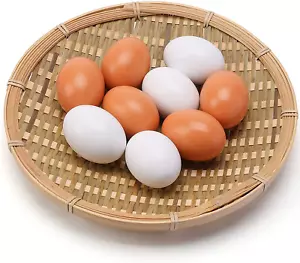 Wooden Fake Eggs ,9 Pieces 2 Colors Easter Wooden Egg Wood 9 Brown - Picture 1 of 12