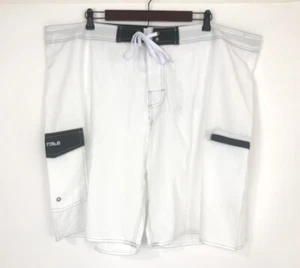 Nonwe Men's Beachwear White Board Shorts Quick Dry Mesh Lining Swim Trunks 42 - Picture 1 of 7