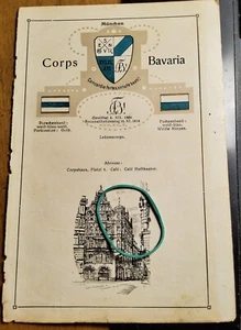 Corps Bavaria München - Wappen Zirkel Couleur - um 1910 - Tafel / Studentika - Bild 1 von 1