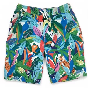 Boden Shorts Kids Boys 13Y Pull-On Safari Print Jungle Animals Pocket Drawstring - Picture 1 of 13