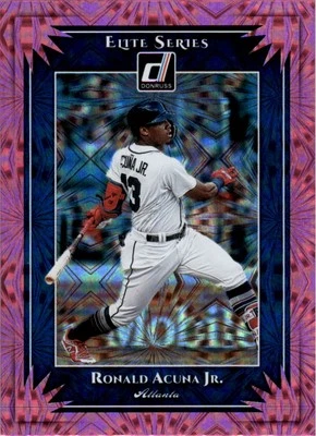 2019 Donruss Elite Series Pink Firework #1 Ronald Acuna Jr. - Image 1 of 2