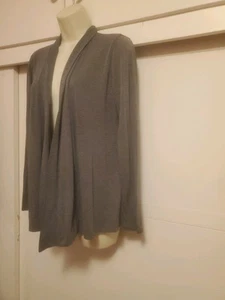 JKLA Brand Women Gray Light Weight Open Front Cardigan Sweater Sz Medium - Picture 1 of 6