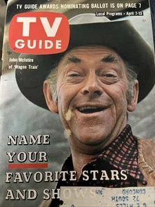 1962 TV GUIDE April 7-13 John McIntire Wagon Train Dick Powell Aneta Corsaut - Picture 1 of 1