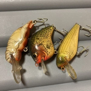 Old Cormoran Natural Print Crankbait Shad Set of 3 Used - Picture 1 of 5