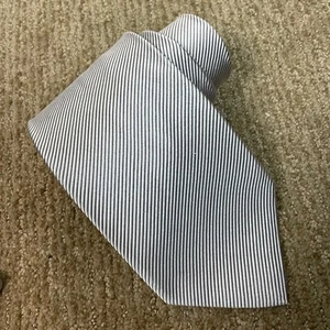 XMI Platinum Silk Tie Handmade in USA Striped Classic Men's Necktie - Picture 1 of 8