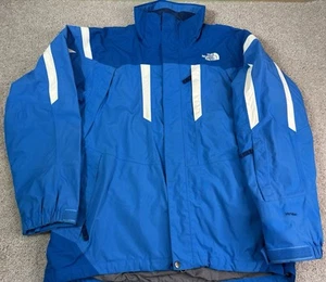 The North Face Men’s Medium Blue Nylon Waterproof Lined Hiking Ski HyVent Jacket - Picture 1 of 13