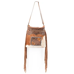 KB Ohlay Bags KB580 Cross Body I Upcycled Canvas Embossed Hair-On Genuine - Picture 1 of 1