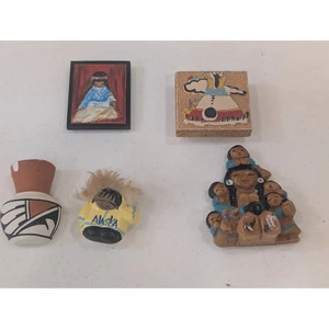 Indianer Südwesten Keramik Magnete Menge 5 Souvenir Stammeskunst - Bild 1 von 4