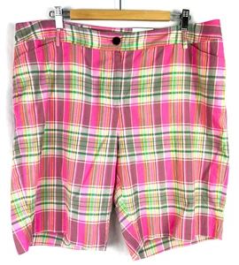Bermudas a Cuadros Multicolor/Rosa TALBOTS Plus 18W 10.5 Pulgadas Nuevas con Etiquetas - Imagen 1 de 8