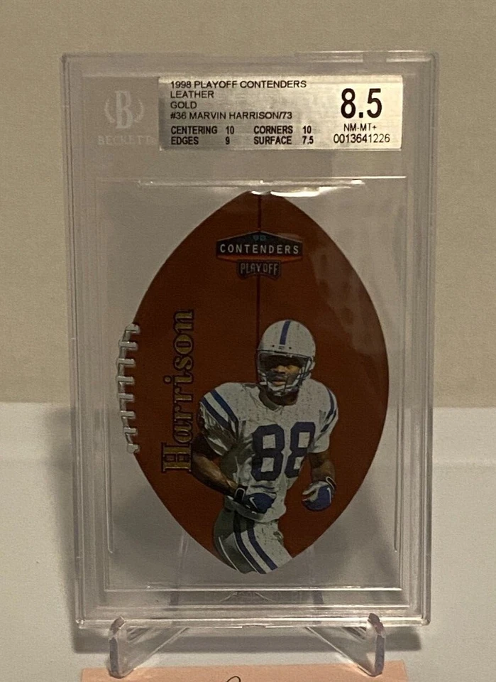 1998 Playoff Contenders | Leather Gold | Marvin Harrison | SSP #'d /73 BGS 8.5 - Image 1 of 4