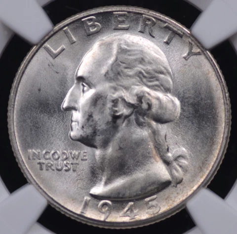 1945 S WASHINGTON QUARTER NGC MS 65 FROSTED WHITE LUSTER WHICH WAS TO BECOME A Cover