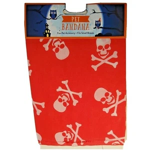 Red and White Skulls Pet Bandana New Choice size S/M or M/L New - Picture 1 of 4