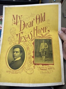 L 11x14 1906 Dallas Texas Noten MY DEAR OLD TEXAS HOME - Bild 1 von 2