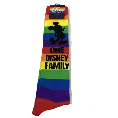 Disney Collection Rainbow Pride ‘One Disney Family’ Knee High Socks, Pride 4-10 - Image 1 of 3